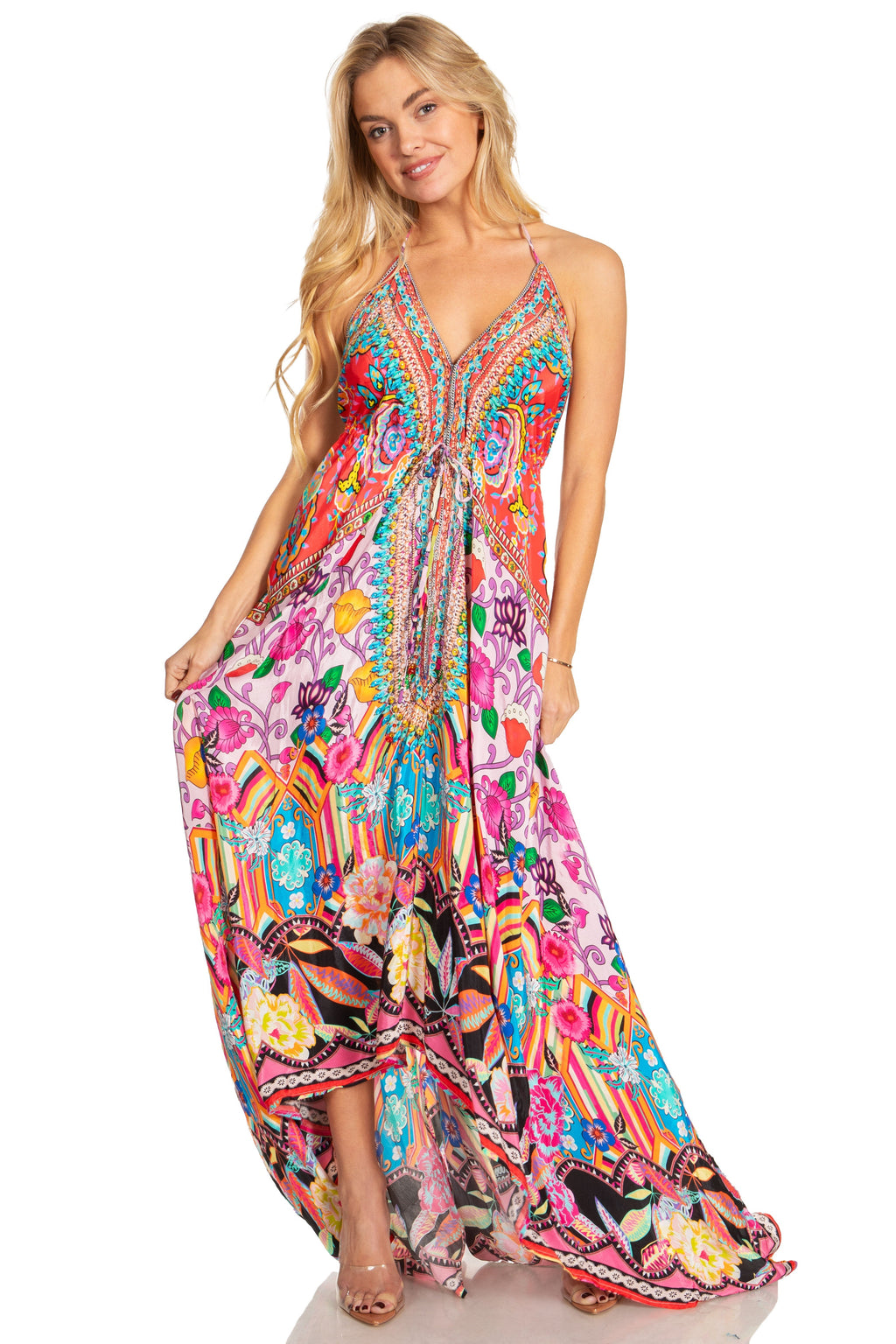Sakkas Lizi 2025 Womens Maxi High-low Halter Handkerchief Long Dress Beach Party
