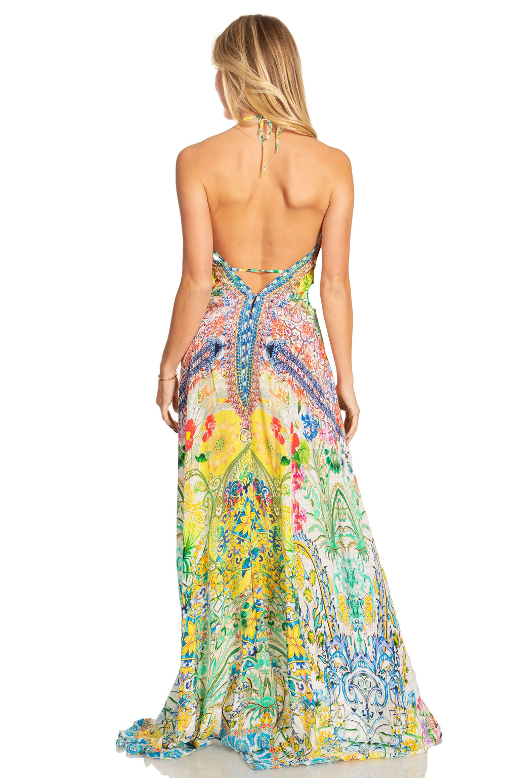 Sakkas Lizi 2025 Womens Maxi High-low Halter Handkerchief Long Dress Beach Party