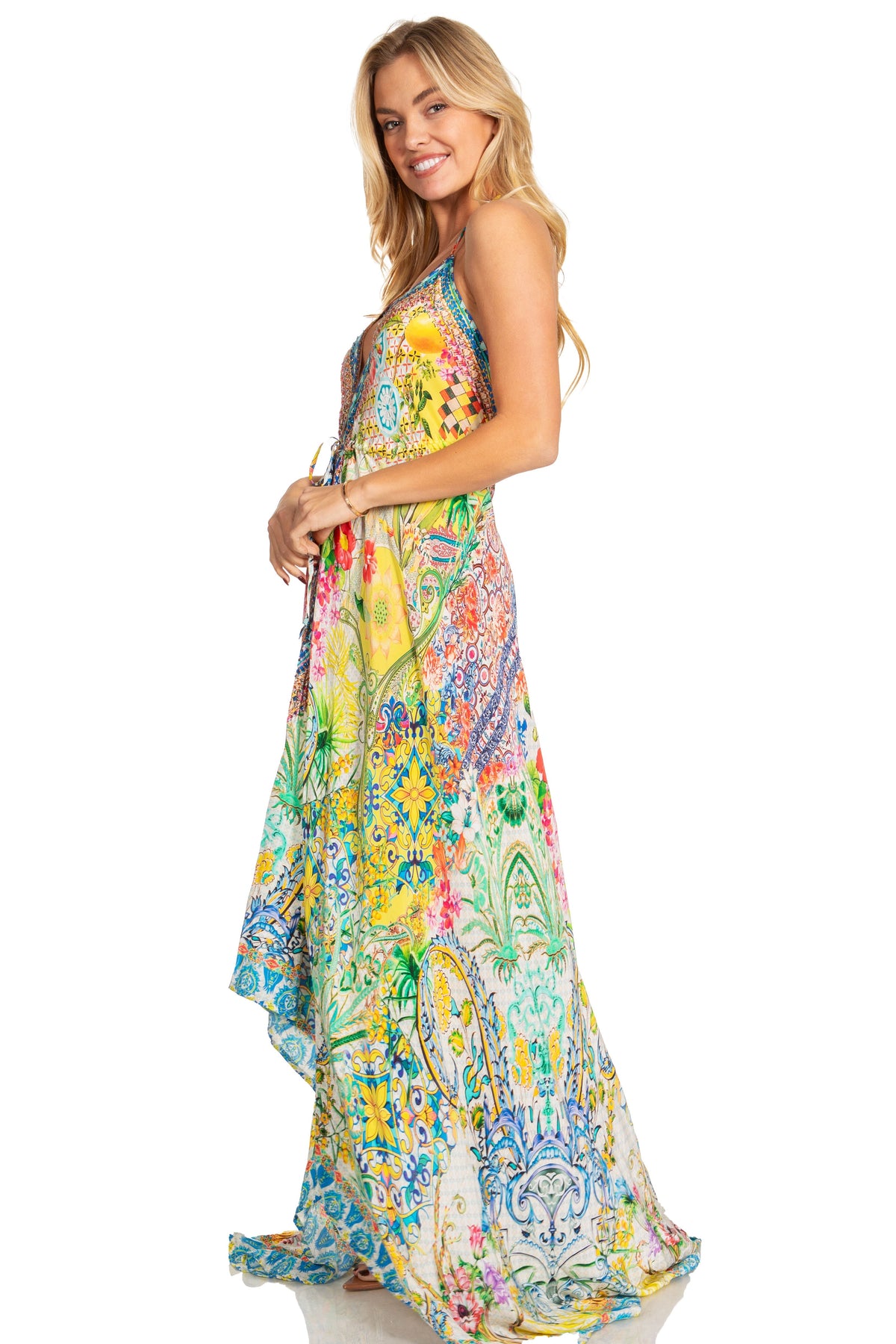 Sakkas Lizi 2025 Womens Maxi High-low Halter Handkerchief Long Dress Beach Party