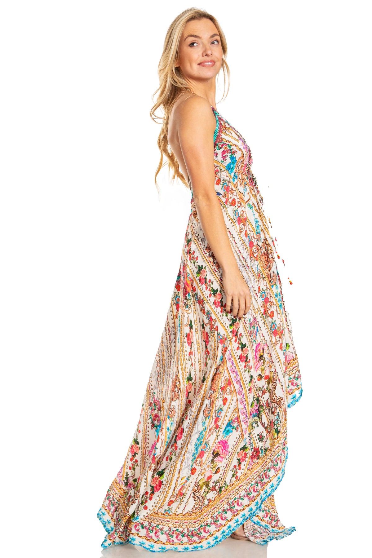 Sakkas Lizi 2025 Womens Maxi High-low Halter Handkerchief Long Dress Beach Party