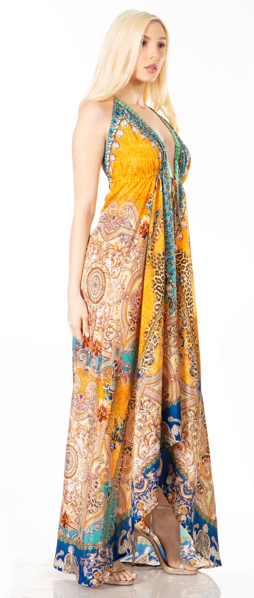 Sakkas Lizi 2 Women's High-Low Halter Maxi Dress for Beach and Vacation Parties
