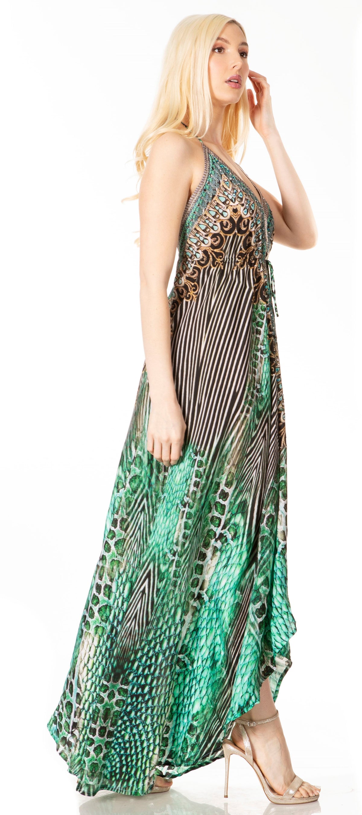 Sakkas Lizi 2 Women's High-Low Halter Maxi Dress for Beach and Vacation Parties