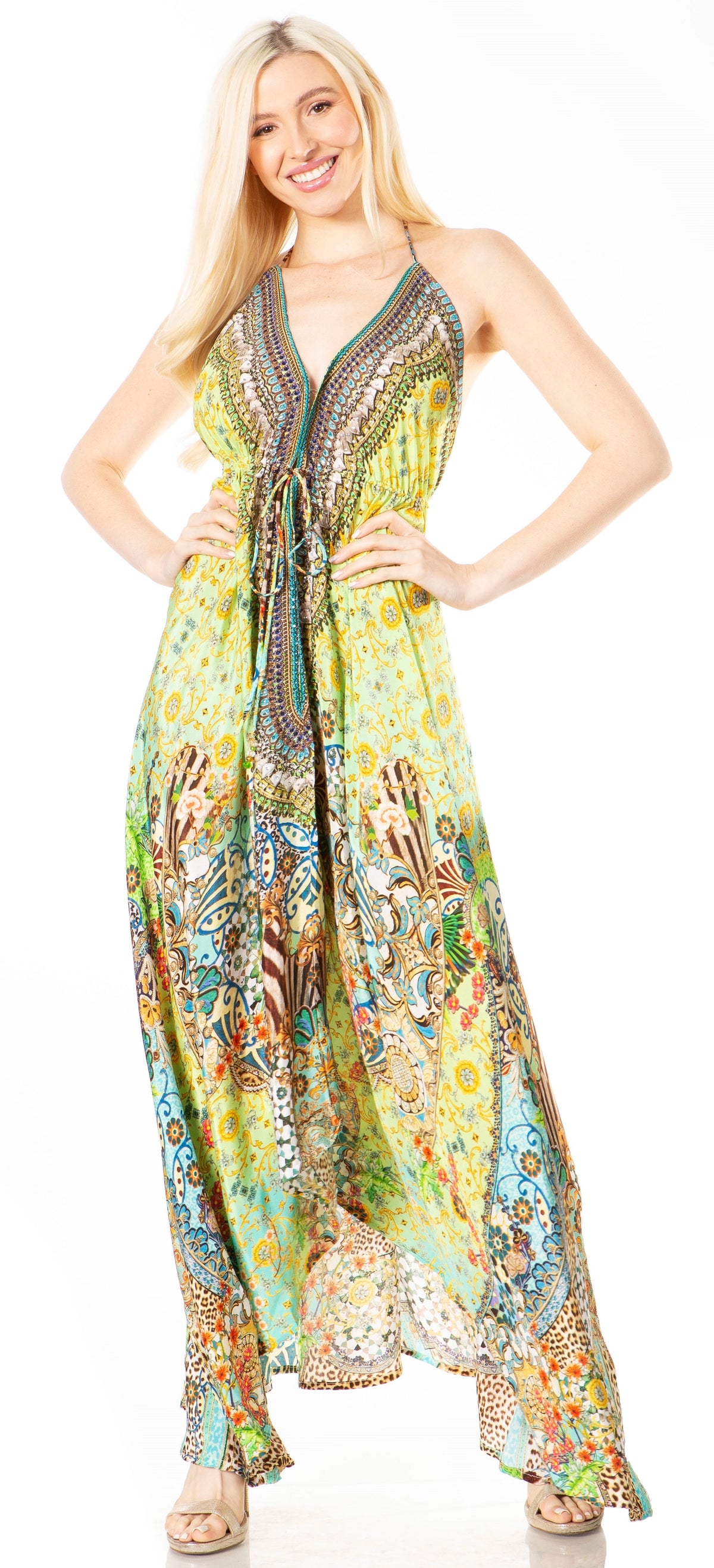 Sakkas Lizi 2 Women's High-Low Halter Maxi Dress for Beach and Vacation Parties