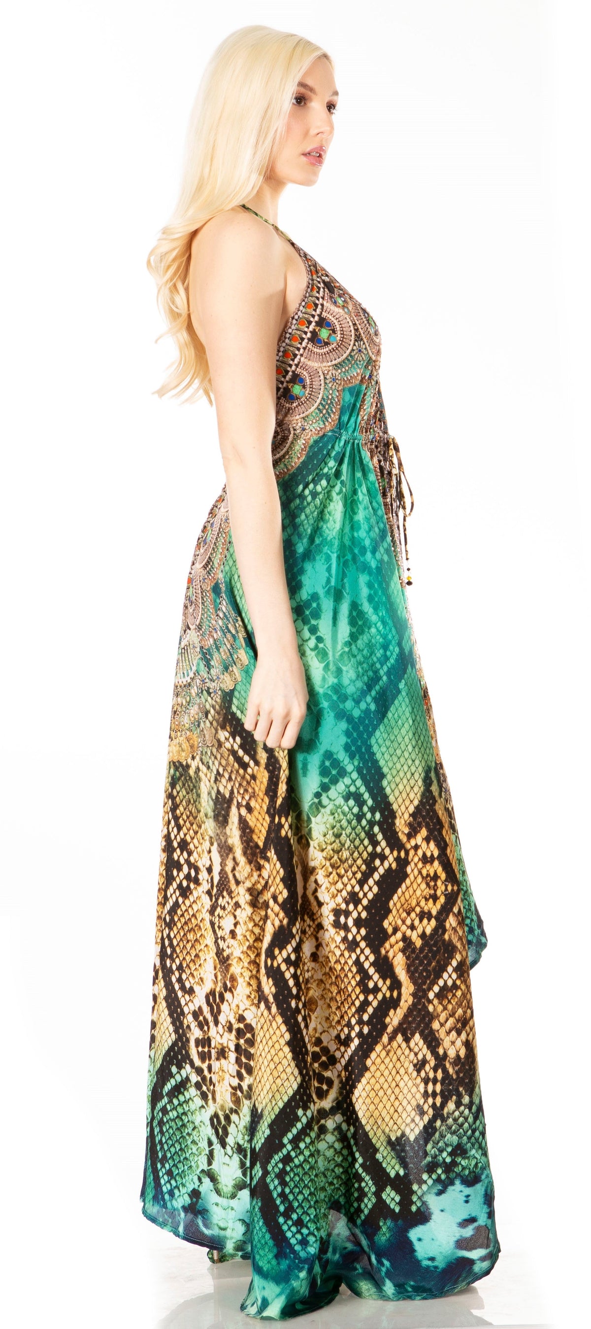 Sakkas Lizi 2 Women's High-Low Halter Maxi Dress for Beach and Vacation Parties