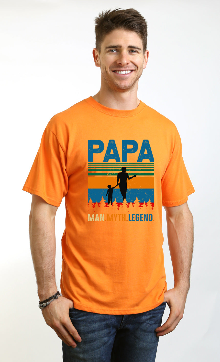 Papa Man, Myth, Legend Men's Bamboo Viscose/Organic Cotton Short Sleeve Graphic T-Shirt