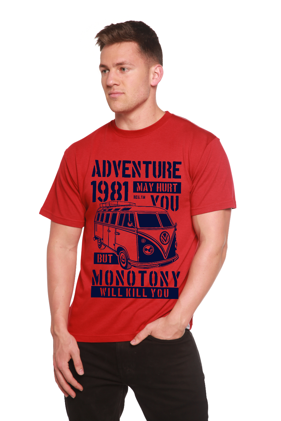 Adventure 1981 Men's Bamboo Viscose/Organic Cotton Short Sleeve Graphic T-Shirt
