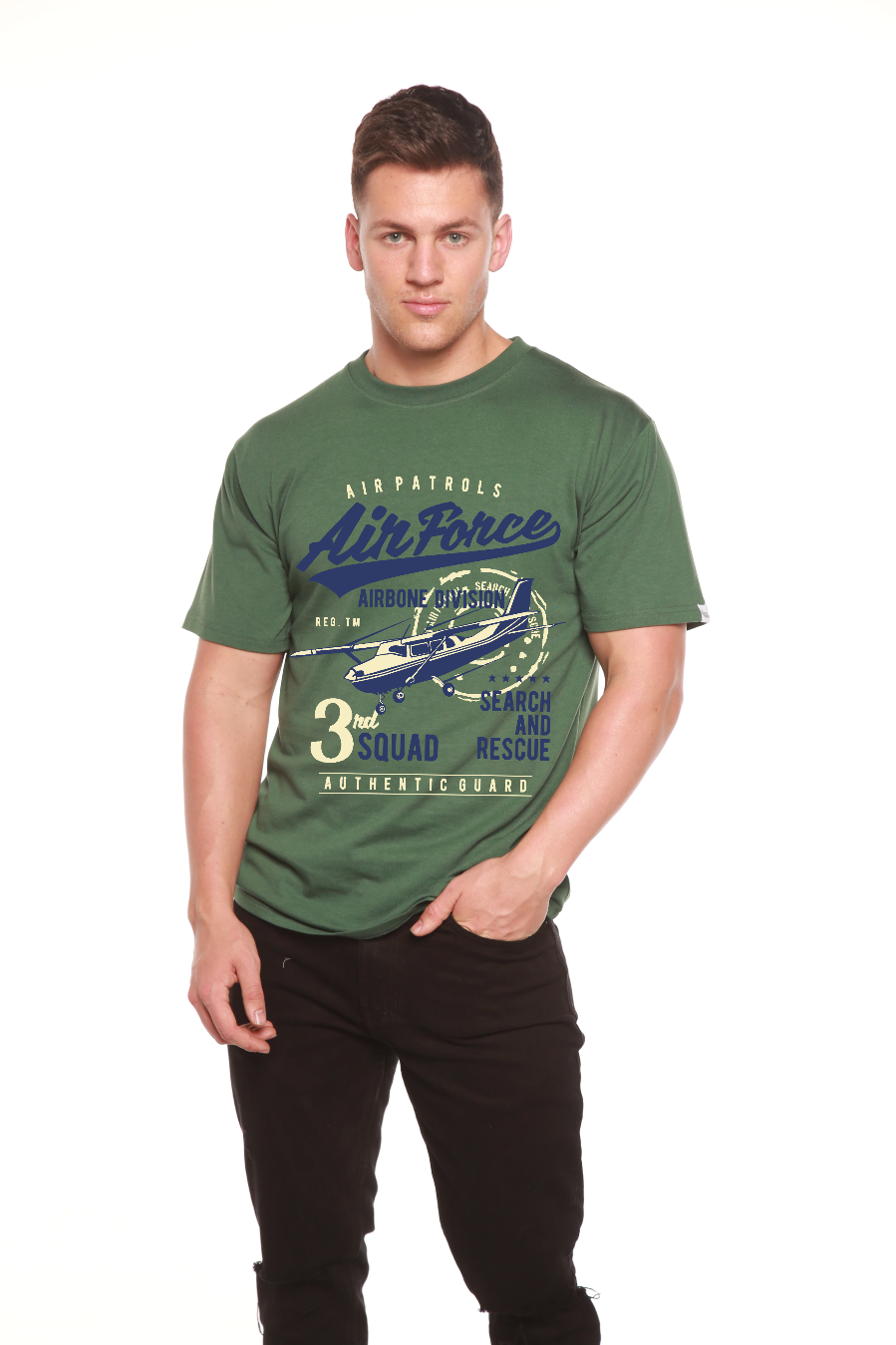 Air Force Men's Bamboo Viscose/Organic Cotton Short Sleeve Graphic T-Shirt