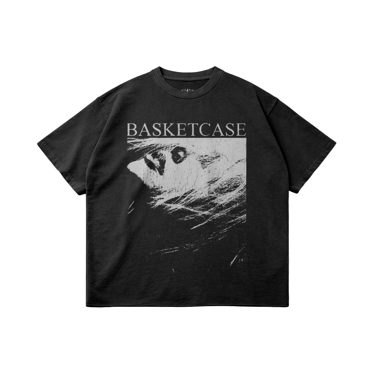Basketcase Garment Dyed Raw Hem Streetwear Shirt 260GSM Cotton Black Tee With Edgy Faded Hem