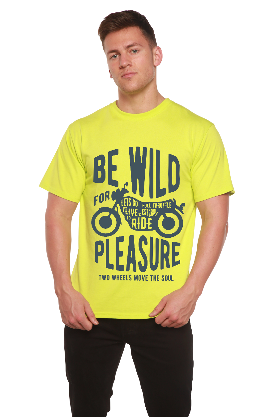 Be Wild Men's Bamboo Viscose/Organic Cotton Short Sleeve Graphic T-Shirt