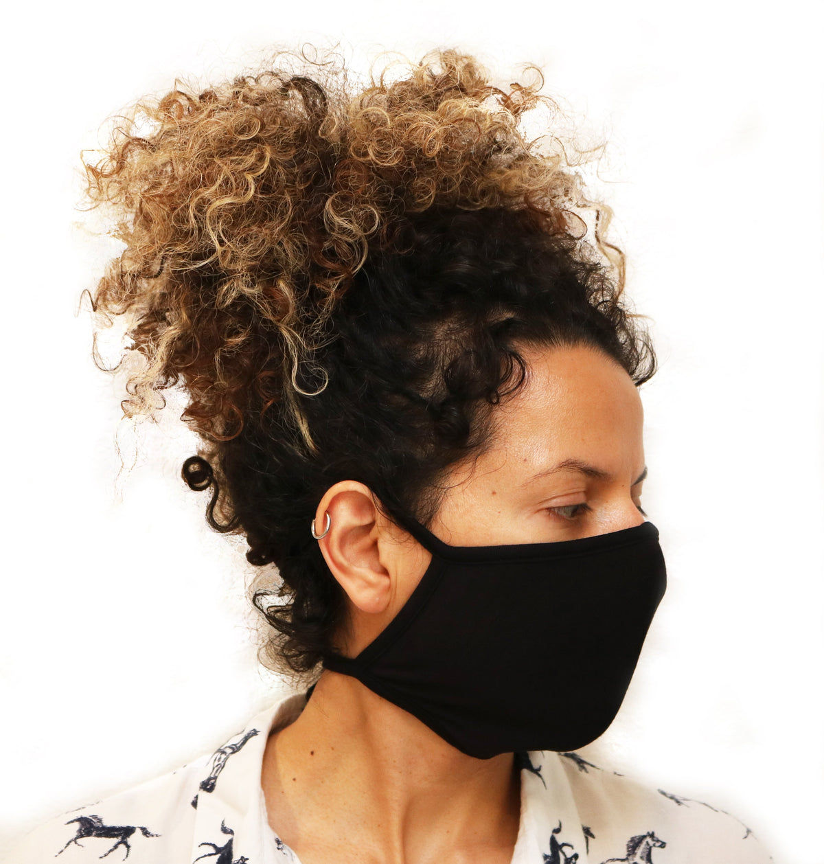 X Large Triple Layer Breathable Bamboo Viscose Face Mask with String Ties
