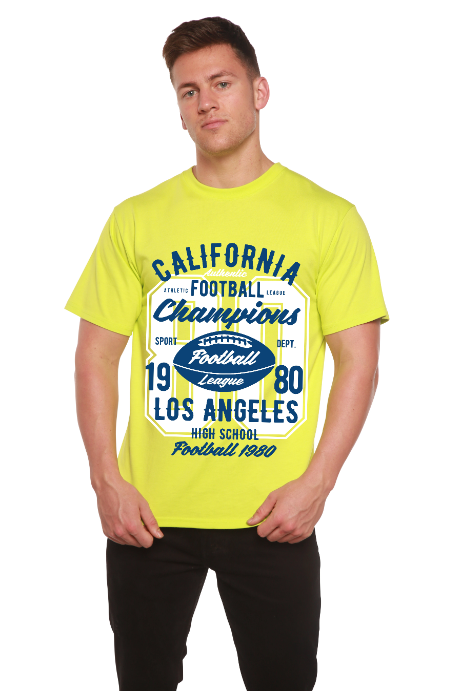 California Football Men's Bamboo Viscose/Organic Cotton Short Sleeve Graphic T-Shirt