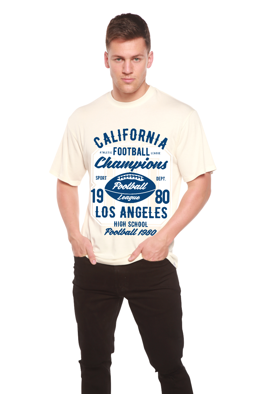 California Football Men's Bamboo Viscose/Organic Cotton Short Sleeve Graphic T-Shirt