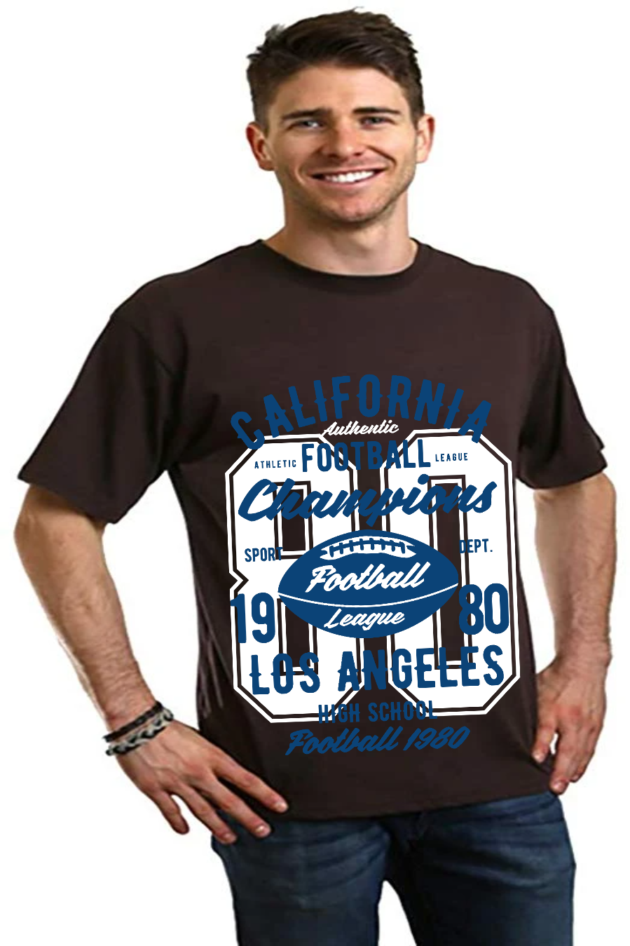 California Football Men's Bamboo Viscose/Organic Cotton Short Sleeve Graphic T-Shirt