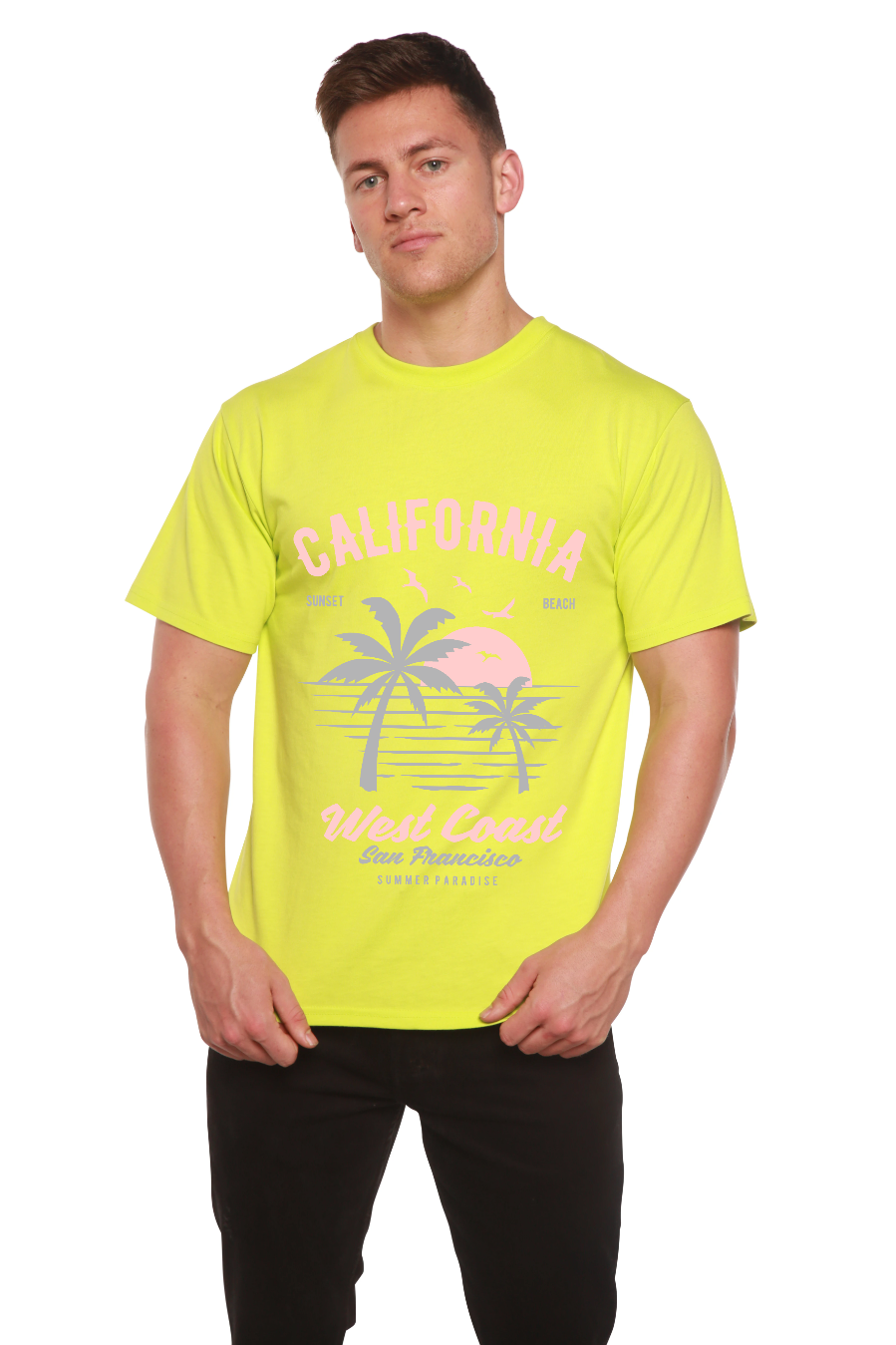 California West Coast Men's Bamboo Viscose/Organic Cotton Short Sleeve Graphic T-Shirt