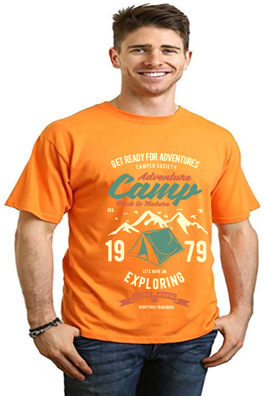 Camp Adventure Men's Bamboo Viscose/Organic Cotton Short Sleeve Graphic T-Shirt
