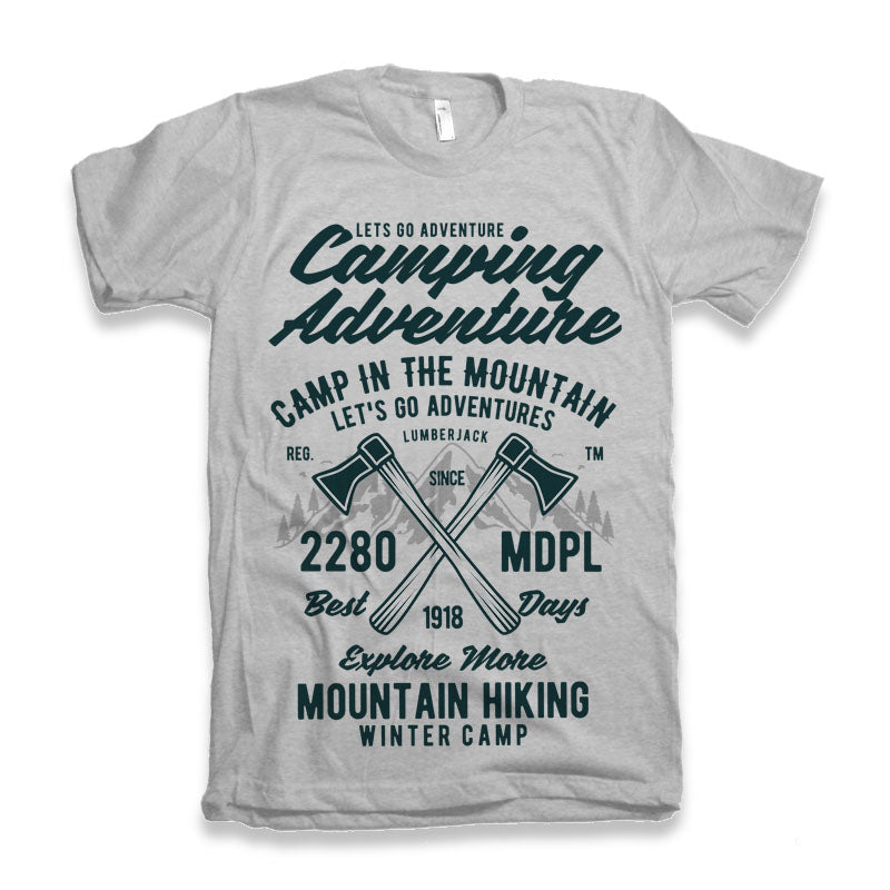 Camping Adventure Men's Bamboo Viscose/Organic Cotton Short Sleeve Graphic T-Shirt