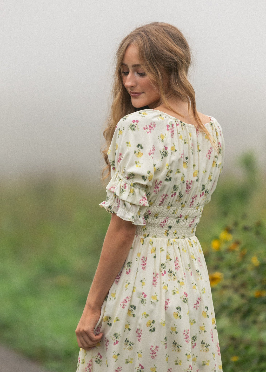 Celine Puff Sleeve Floral Maxi Dress