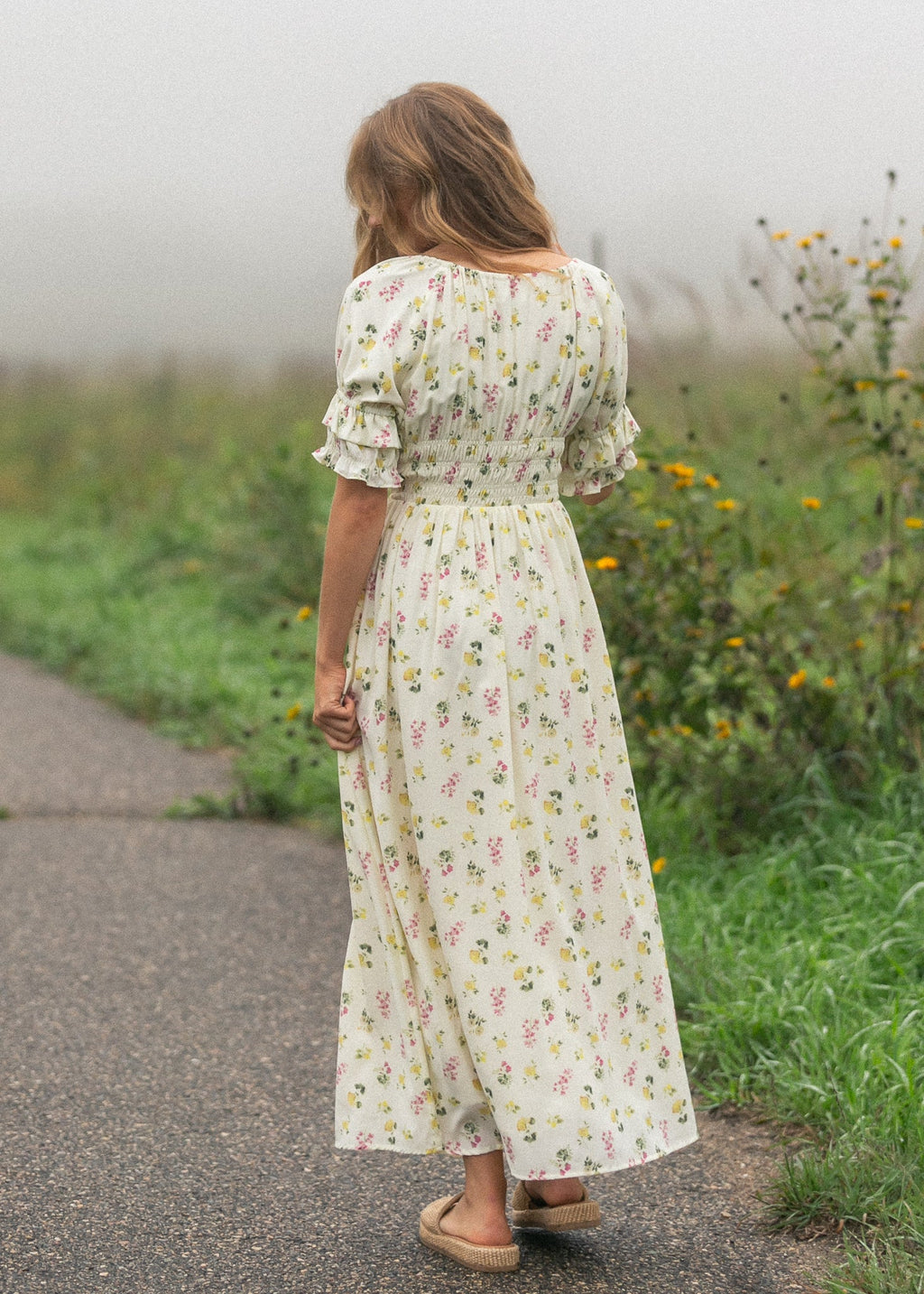 Celine Puff Sleeve Floral Maxi Dress