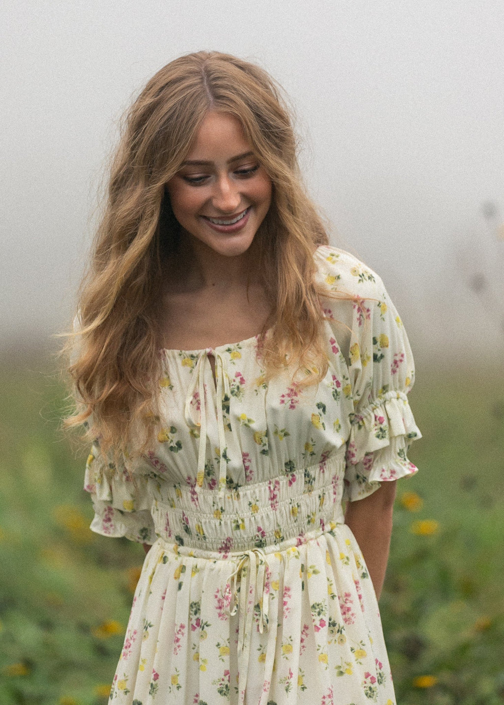 Celine Puff Sleeve Floral Maxi Dress