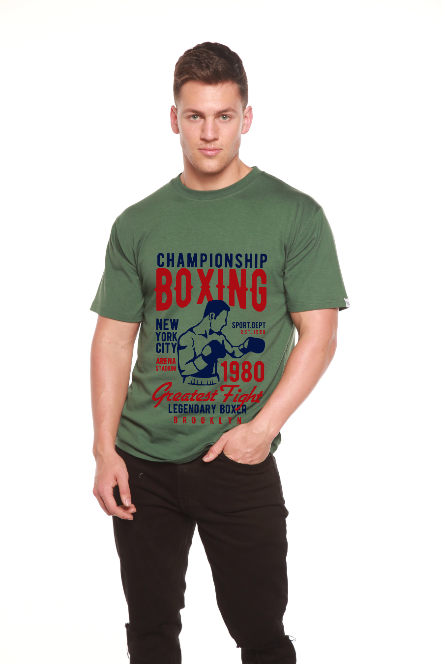 Championship Boxing Men's Bamboo Viscose/Organic Cotton Short Sleeve Graphic T-Shirt