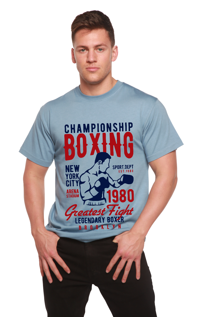 Championship Boxing Men's Bamboo Viscose/Organic Cotton Short Sleeve Graphic T-Shirt
