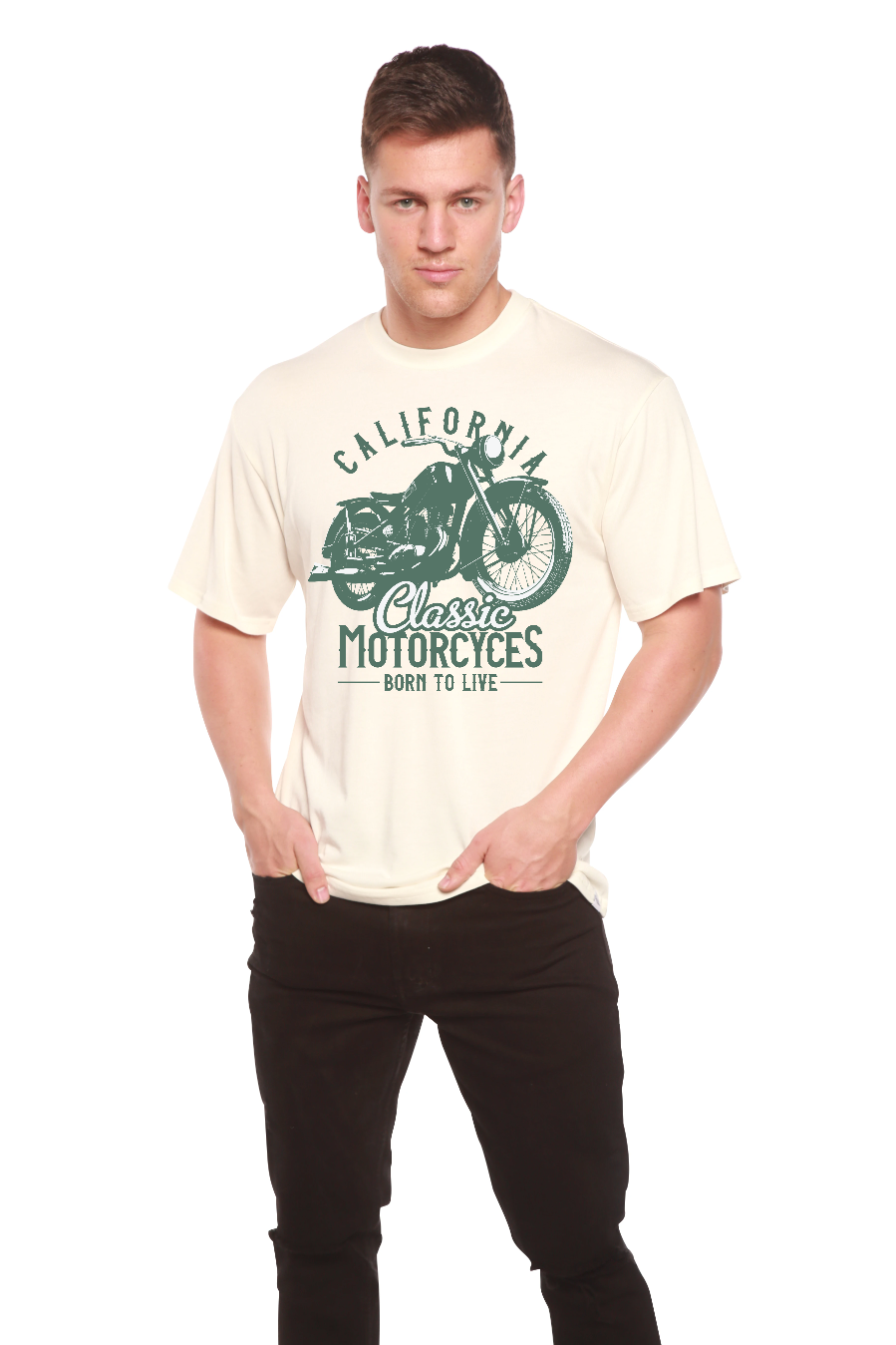 Classic Motorcycles Men's Bamboo Viscose/Organic Cotton Short Sleeve Graphic T-Shirt