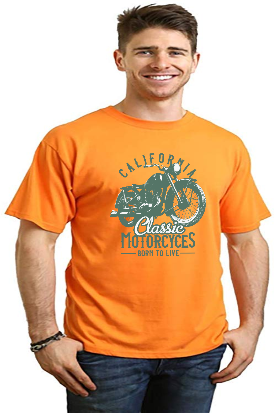 Classic Motorcycles Men's Bamboo Viscose/Organic Cotton Short Sleeve Graphic T-Shirt