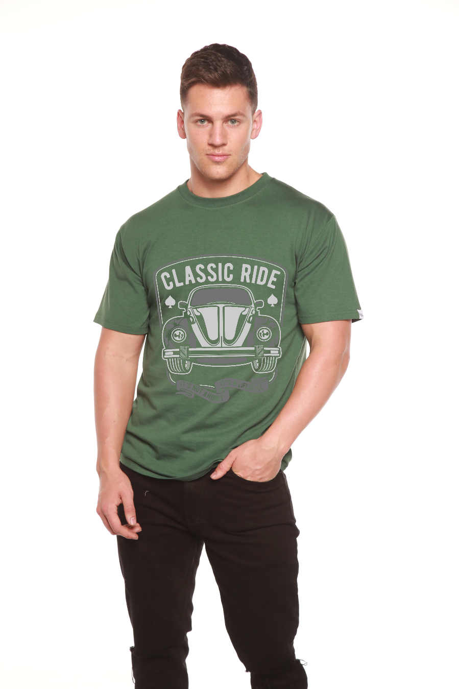 Classic Ride Men's Bamboo Viscose/Organic Cotton Short Sleeve Graphic T-Shirt