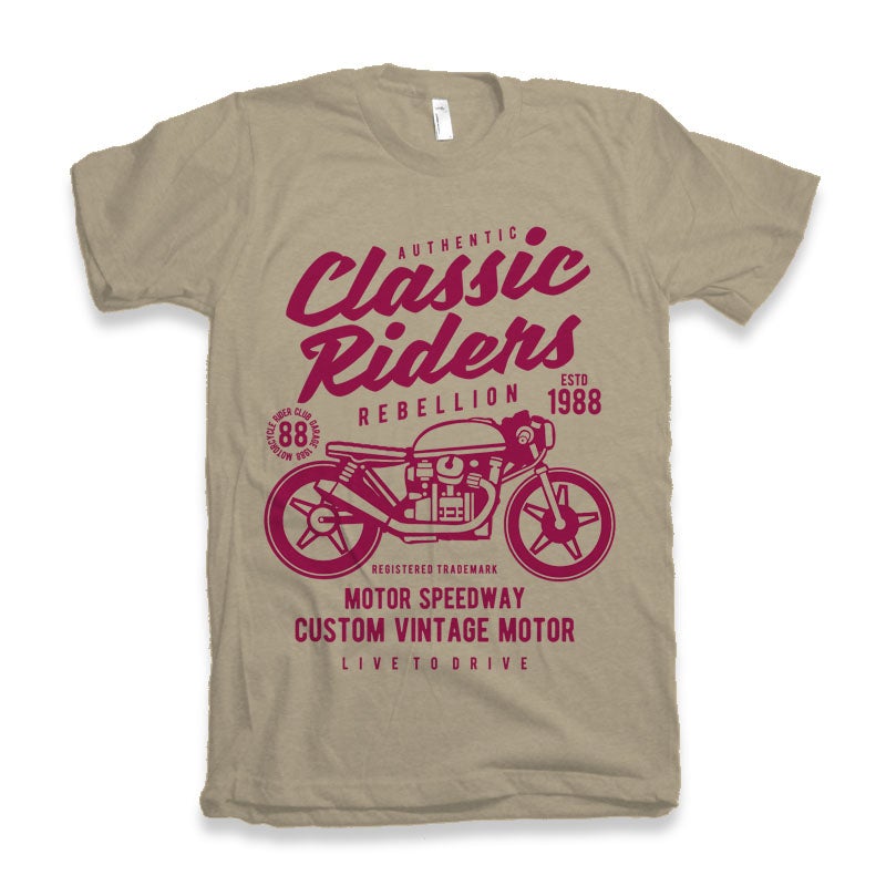 Classic Riders Men's Bamboo Viscose/Organic Cotton Short Sleeve Graphic T-Shirt