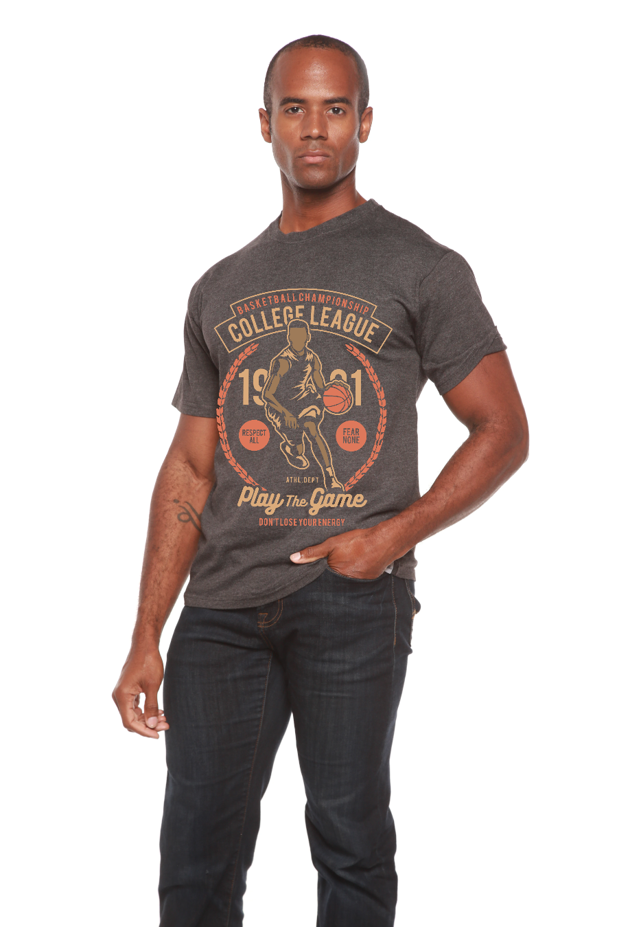 College League Men's Bamboo Viscose/Organic Cotton Short Sleeve Graphic T-Shirt