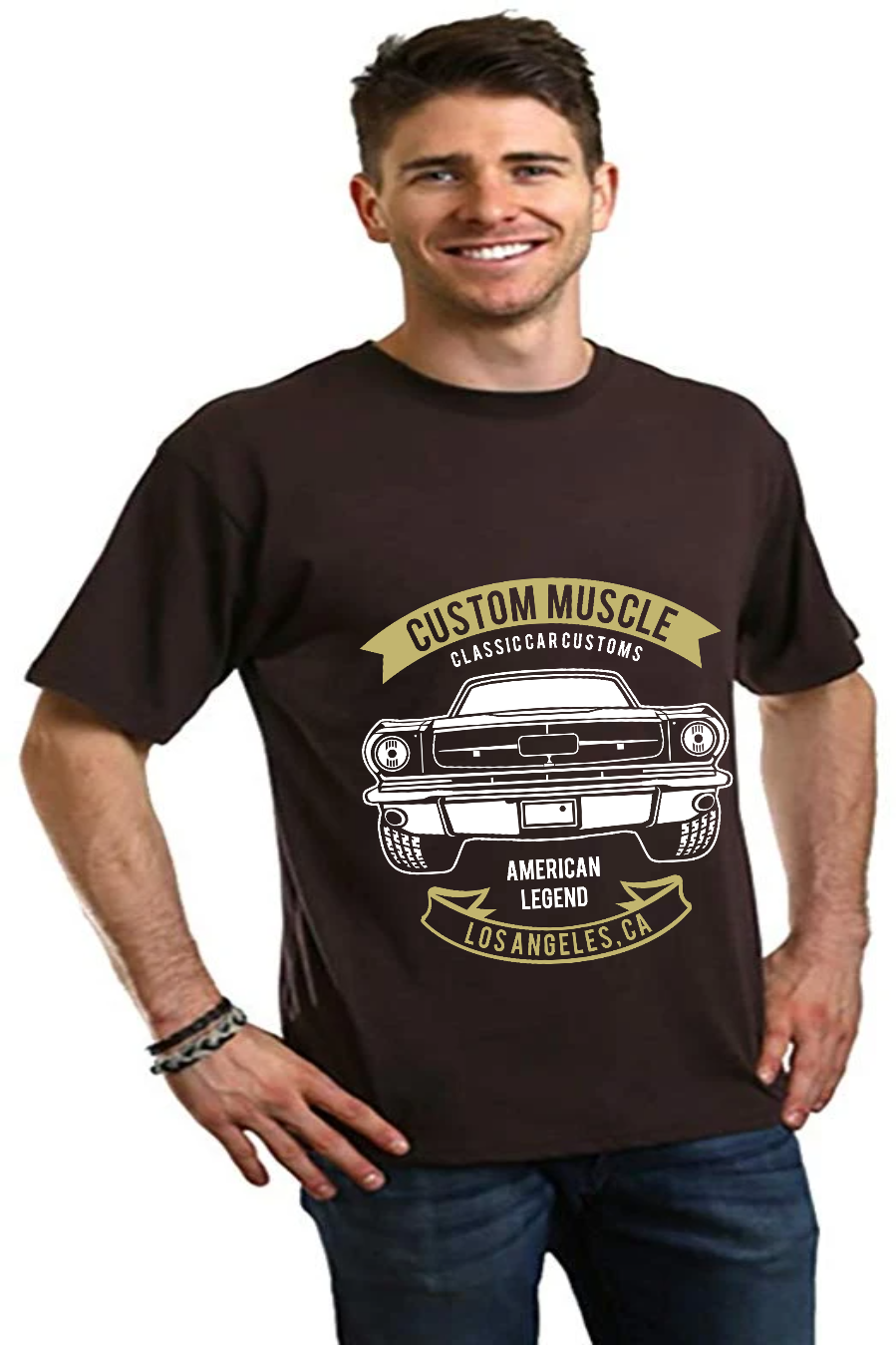 Custom Muscle Men's Bamboo Viscose/Organic Cotton Short Sleeve Graphic T-Shirt