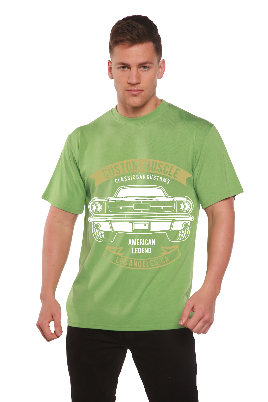 Custom Muscle Men's Bamboo Viscose/Organic Cotton Short Sleeve Graphic T-Shirt
