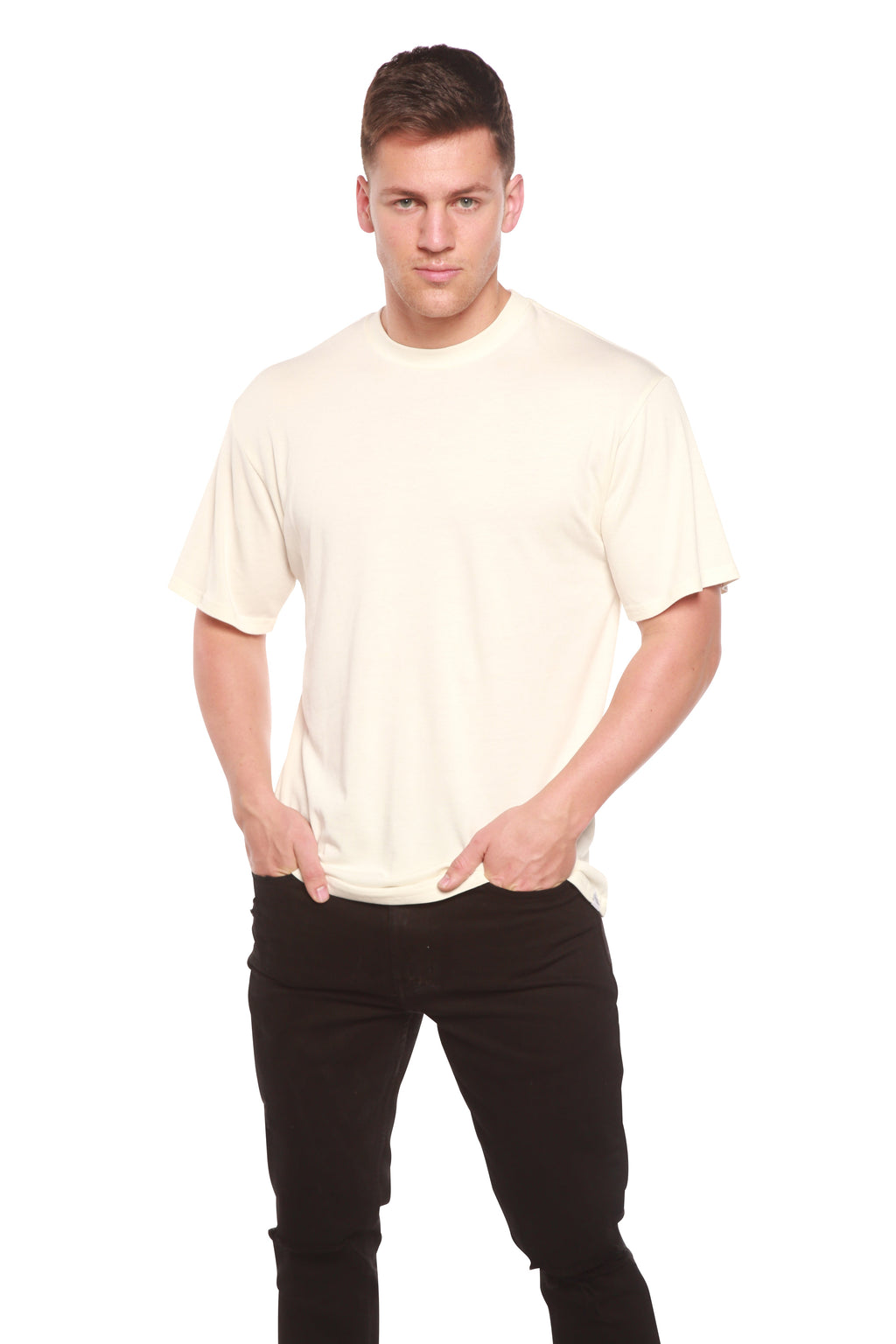 Custom Printed Men's Bamboo Viscose/Organic Cotton Short Sleeve T-Shirt