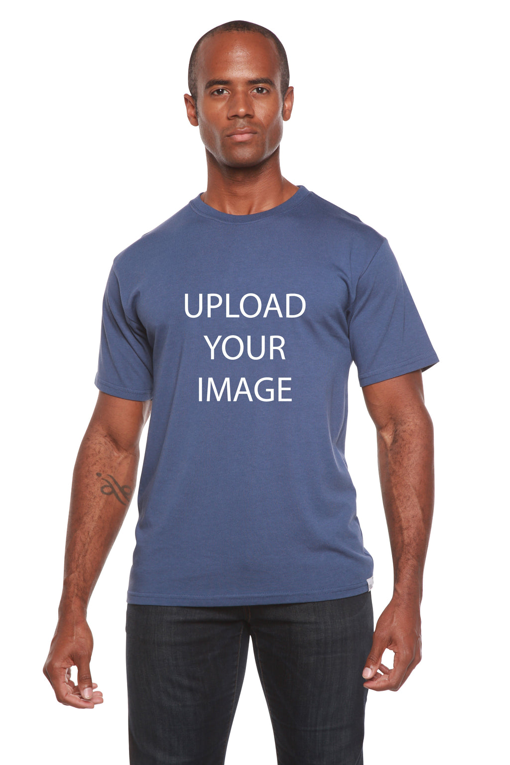Custom Printed Men's Bamboo Viscose/Organic Cotton Short Sleeve T-Shirt
