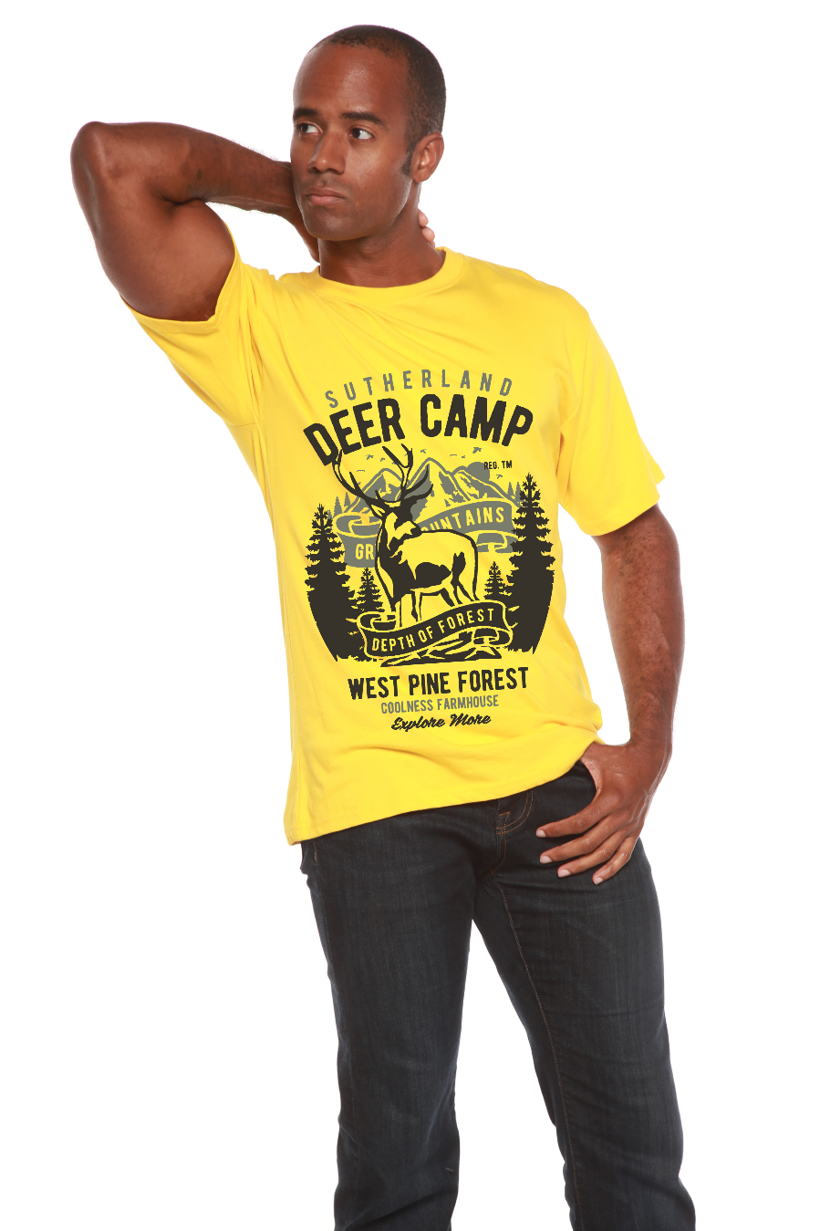 Deer Camp Men's Bamboo Viscose/Organic Cotton Short Sleeve Graphic T-Shirt