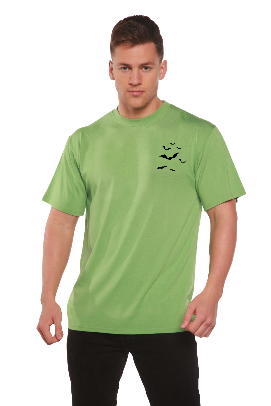 Halloween Bats Bamboo Viscose/Organic Cotton Short Sleeve Printed T-Shirt