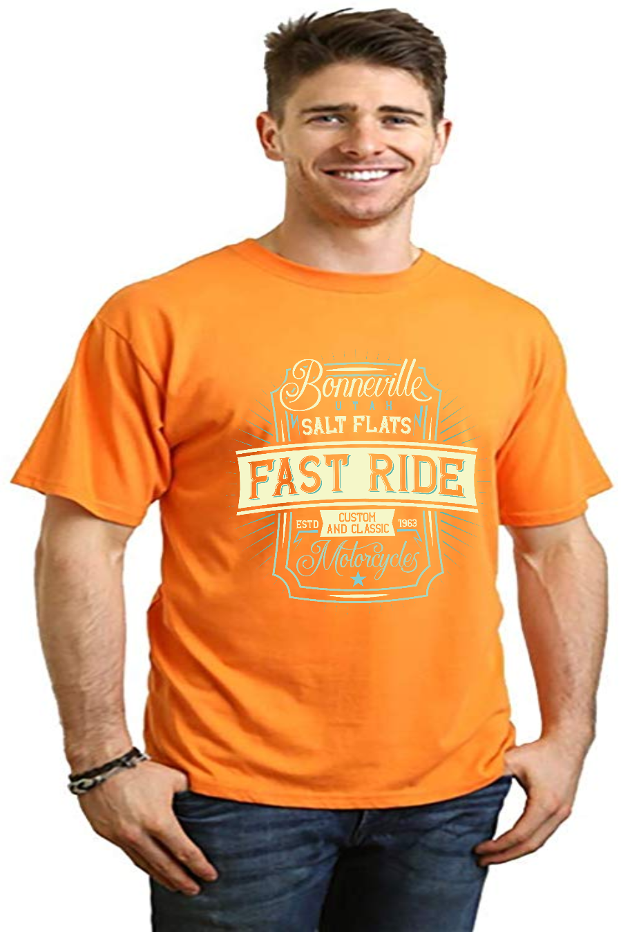 Fast Ride Men's Bamboo Viscose/Organic Cotton Short Sleeve Graphic T-Shirt