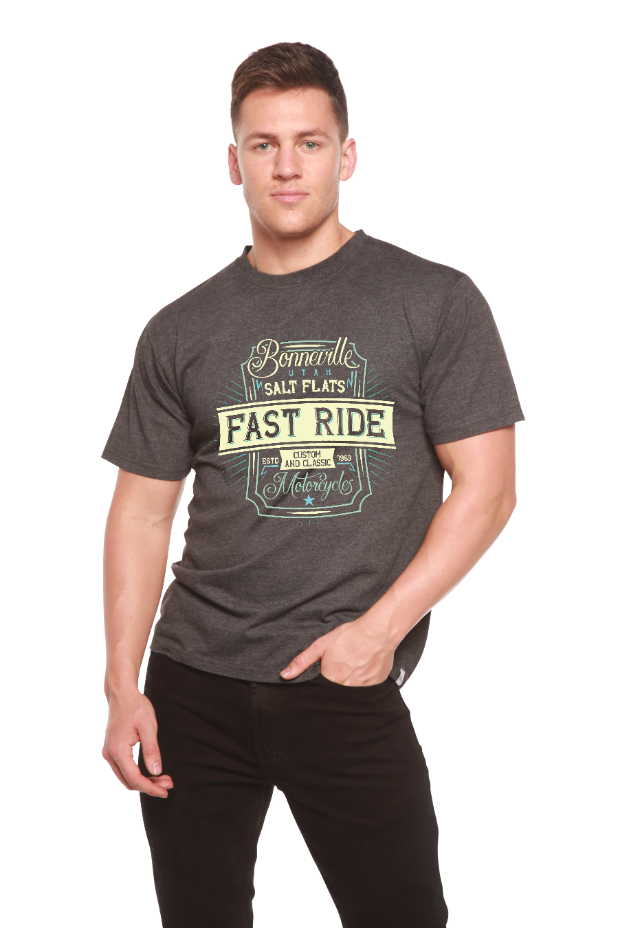 Fast Ride Men's Bamboo Viscose/Organic Cotton Short Sleeve Graphic T-Shirt