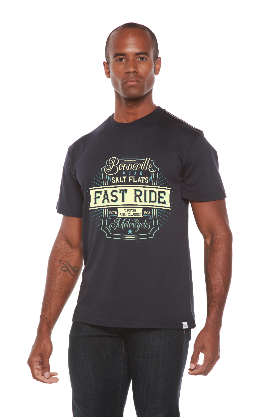 Fast Ride Men's Bamboo Viscose/Organic Cotton Short Sleeve Graphic T-Shirt