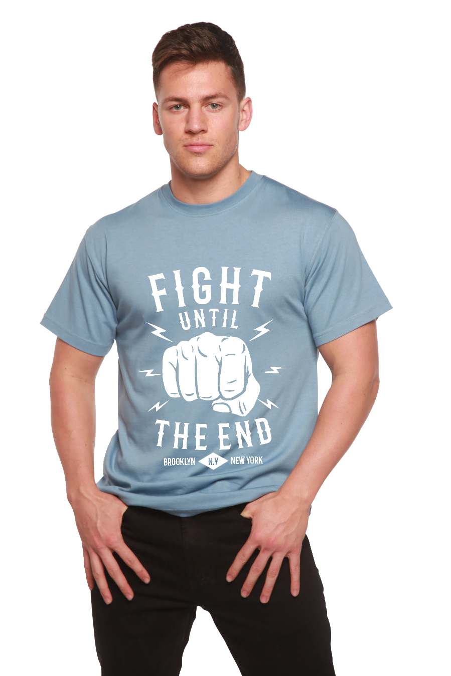Fight Until Men's Bamboo Viscose/Organic Cotton Short Sleeve Graphic T-Shirt