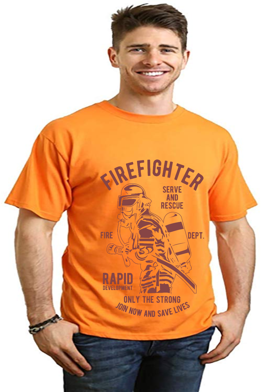 Firefighter Dept Men's Bamboo Viscose/Organic Cotton Short Sleeve Graphic T-Shirt