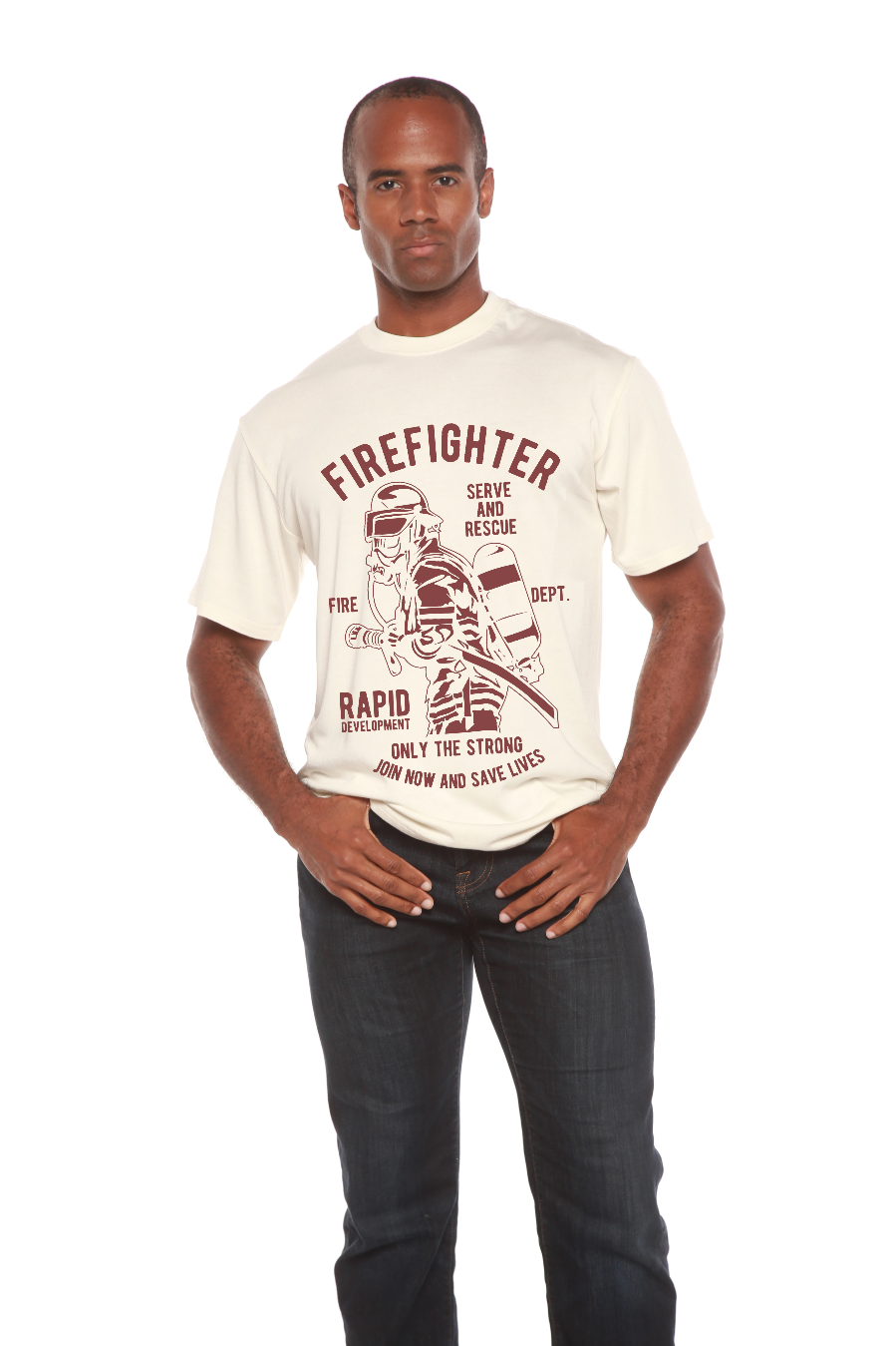 Firefighter Dept Men's Bamboo Viscose/Organic Cotton Short Sleeve Graphic T-Shirt