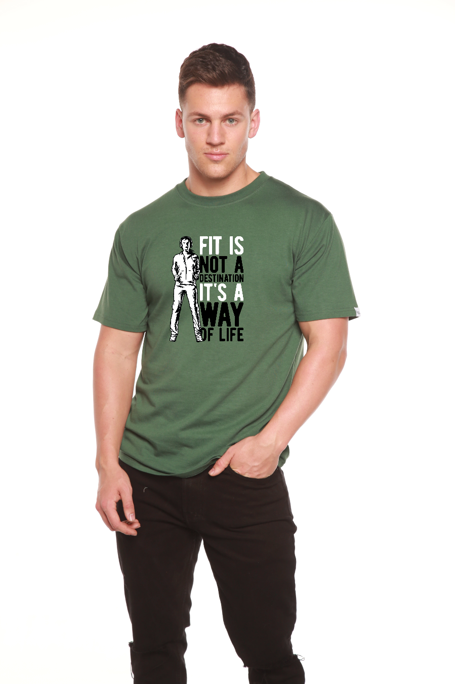 Fit is not a destination Men's Bamboo Viscose/Organic Cotton Short Sleeve Graphic T-Shirt