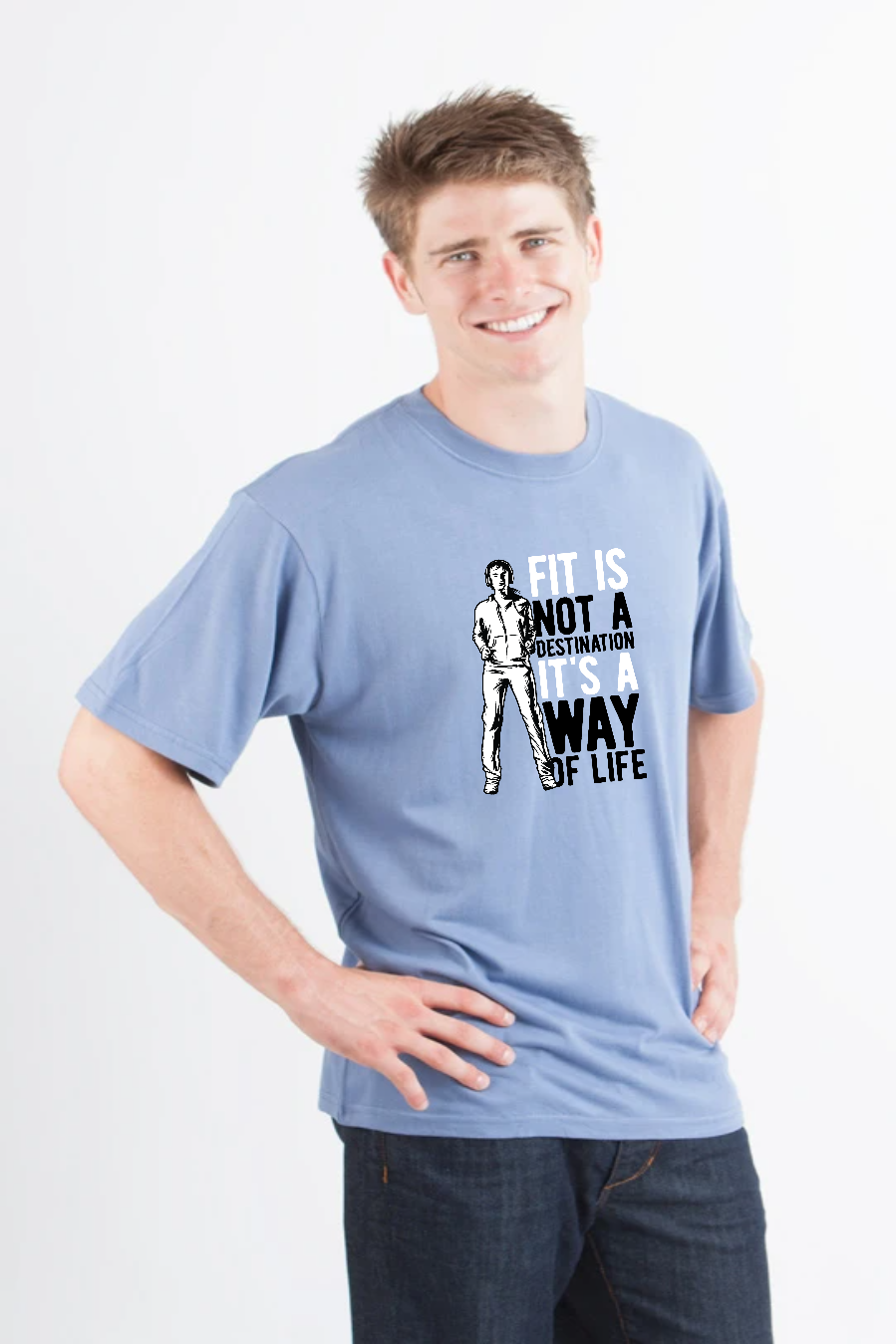 Fit is not a destination Men's Bamboo Viscose/Organic Cotton Short Sleeve Graphic T-Shirt