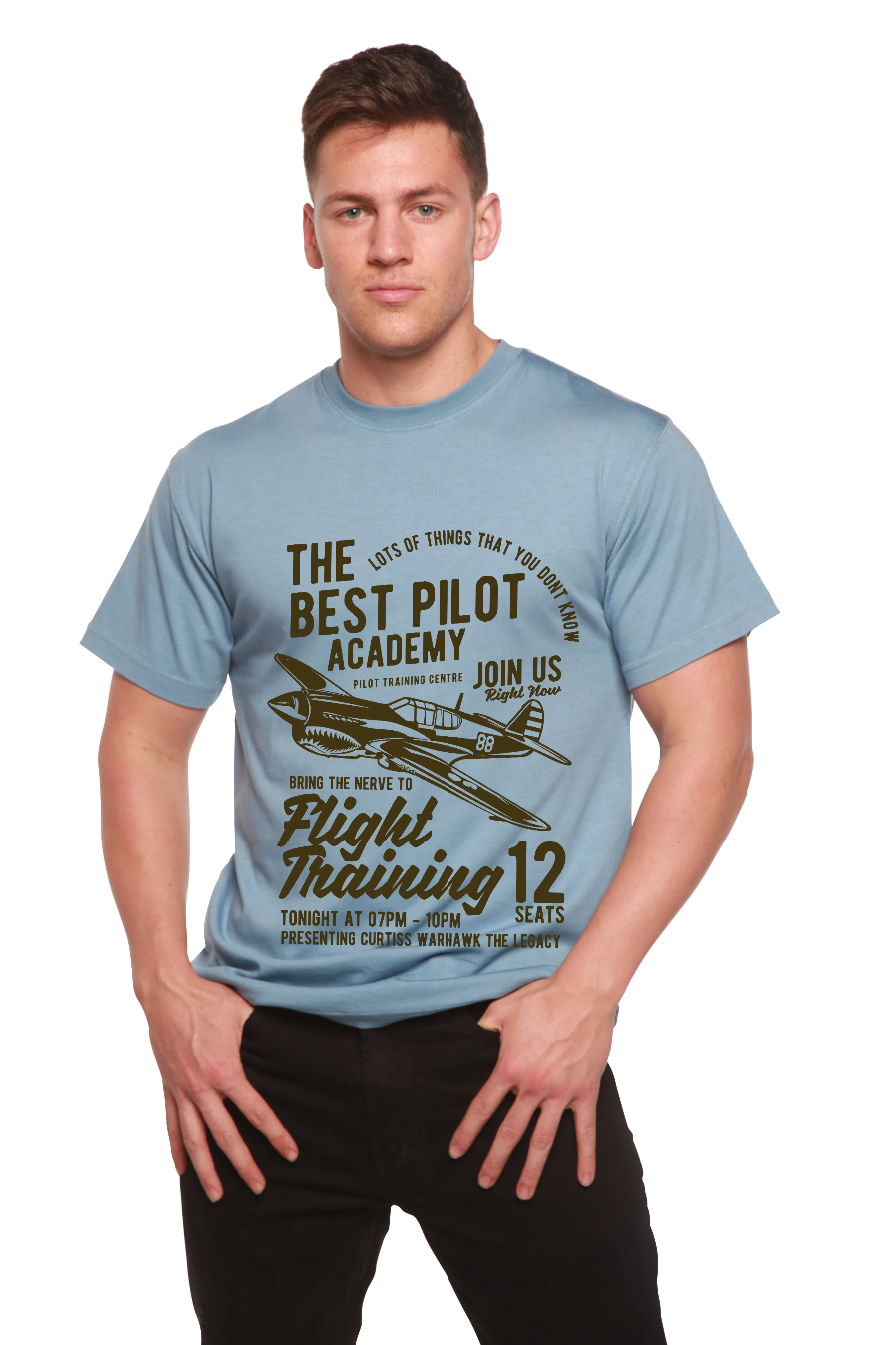 Flight Training Men's Bamboo Viscose/Organic Cotton Short Sleeve Graphic T-Shirt