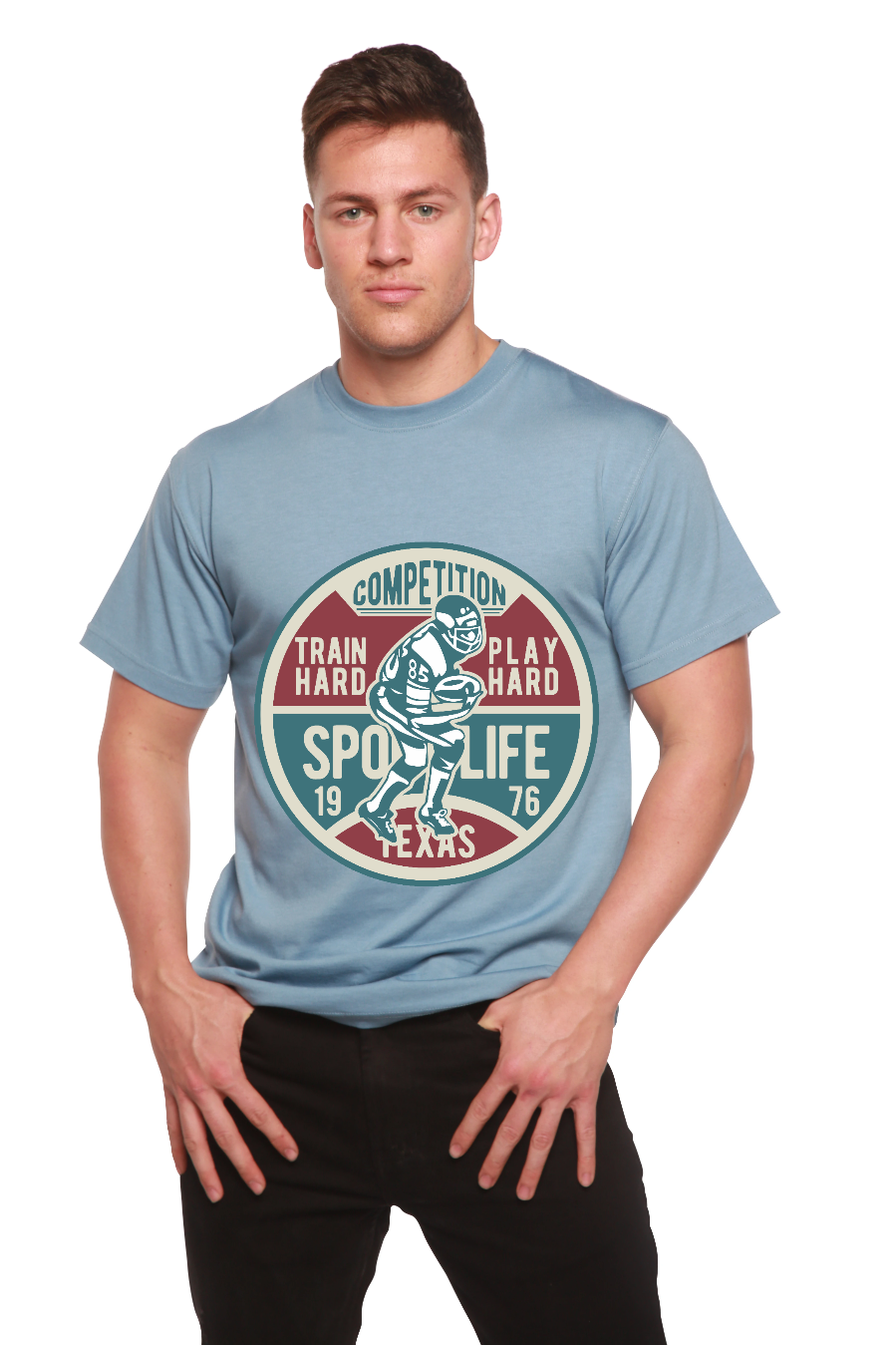 Football Competition Men's Bamboo Viscose/Organic Cotton Short Sleeve Graphic T-Shirt