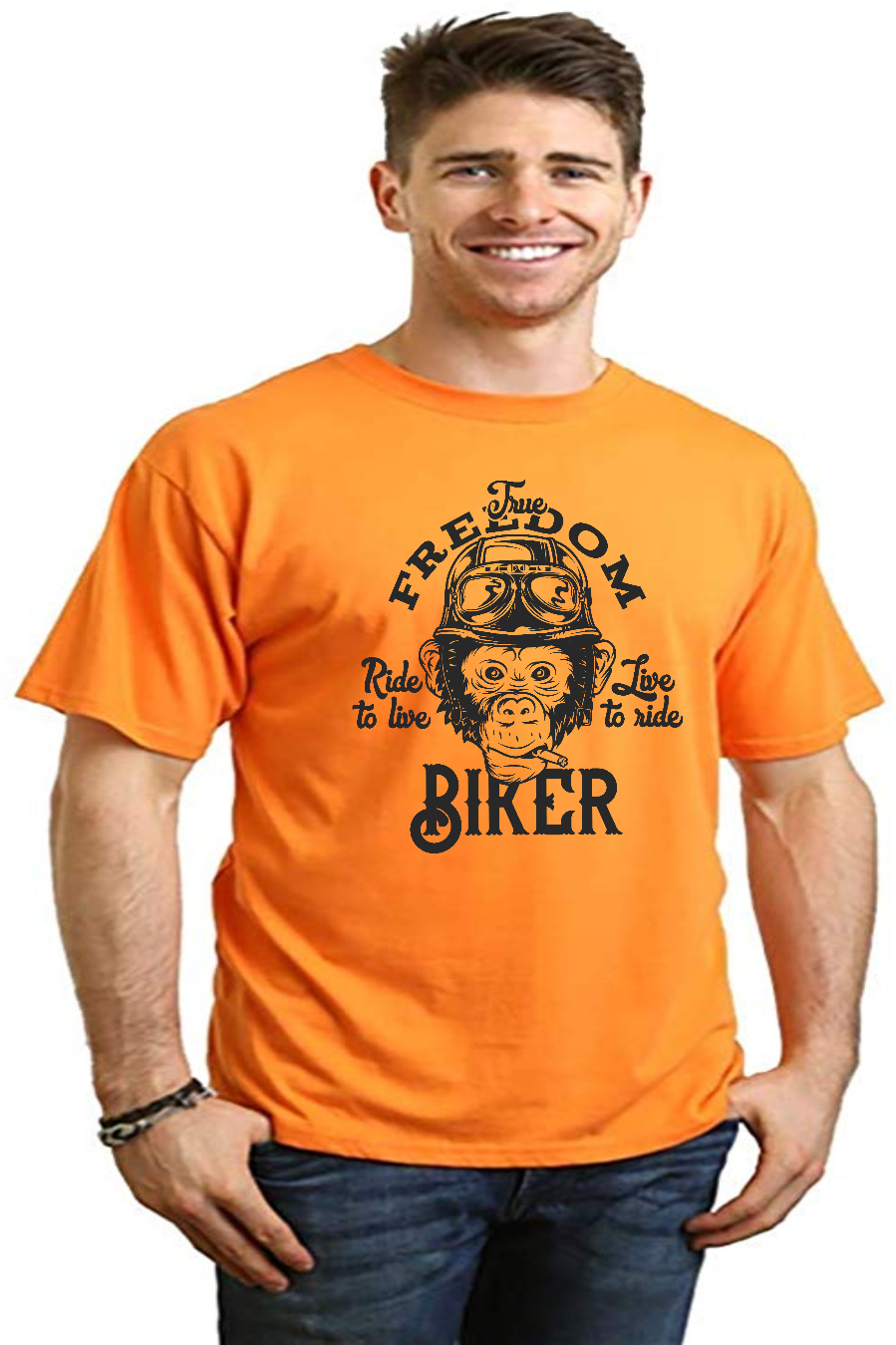 Freedom Biker Men's Bamboo Viscose/Organic Cotton Short Sleeve Graphic T-Shirt