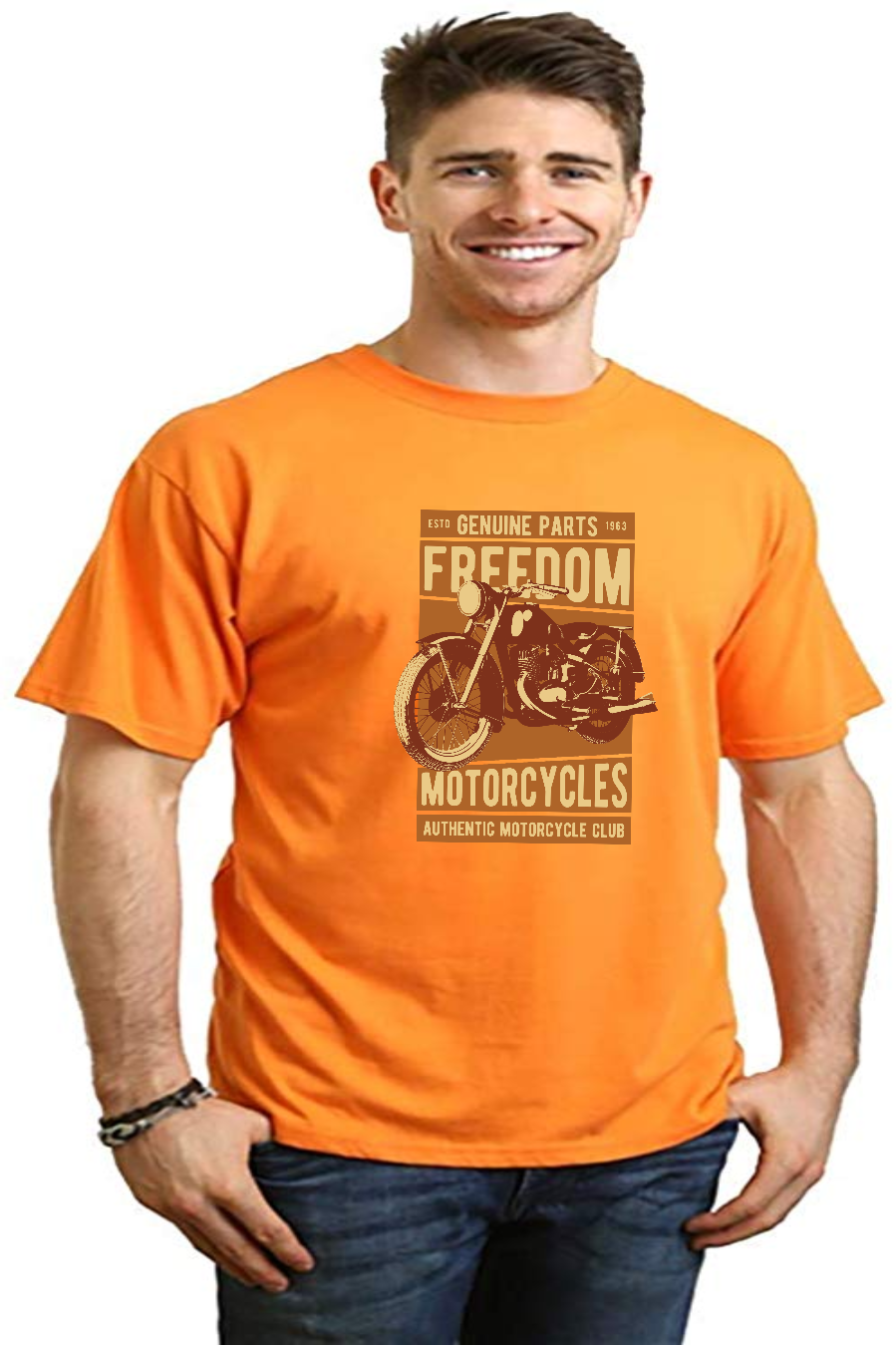 Freedom Motorcycles Men's Bamboo Viscose/Organic Cotton Short Sleeve Graphic T-Shirt