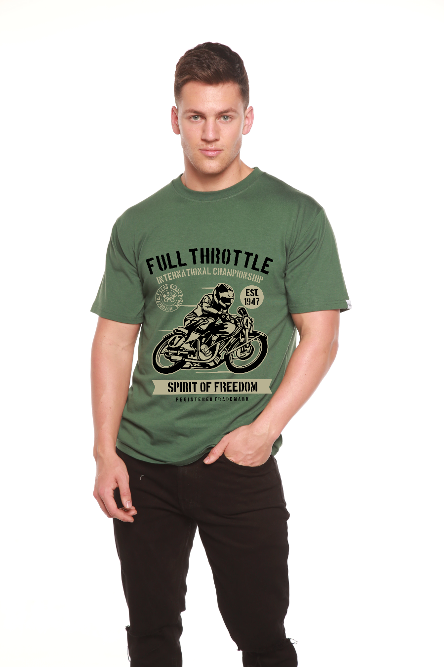 Fuul Throttle Men's Bamboo Viscose/Organic Cotton Short Sleeve Graphic T-Shirt