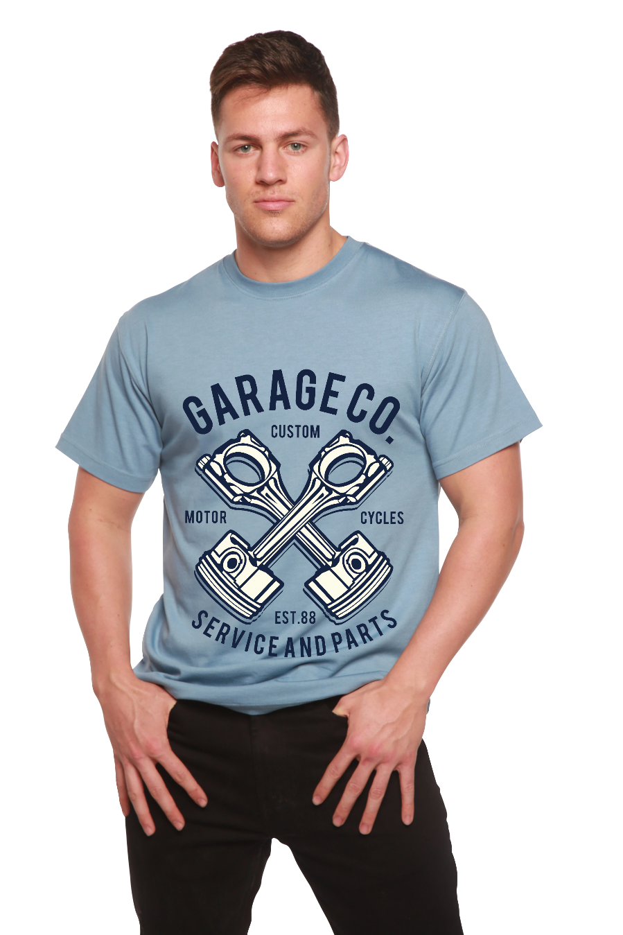 Garage Co Men's Bamboo Viscose/Organic Cotton Short Sleeve Graphic T-Shirt
